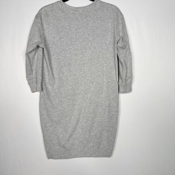 ATM Anthony Thomas Melillo Small S Sweatshirt Dress Heather Gray Crew Pockets - Picture 2 of 11